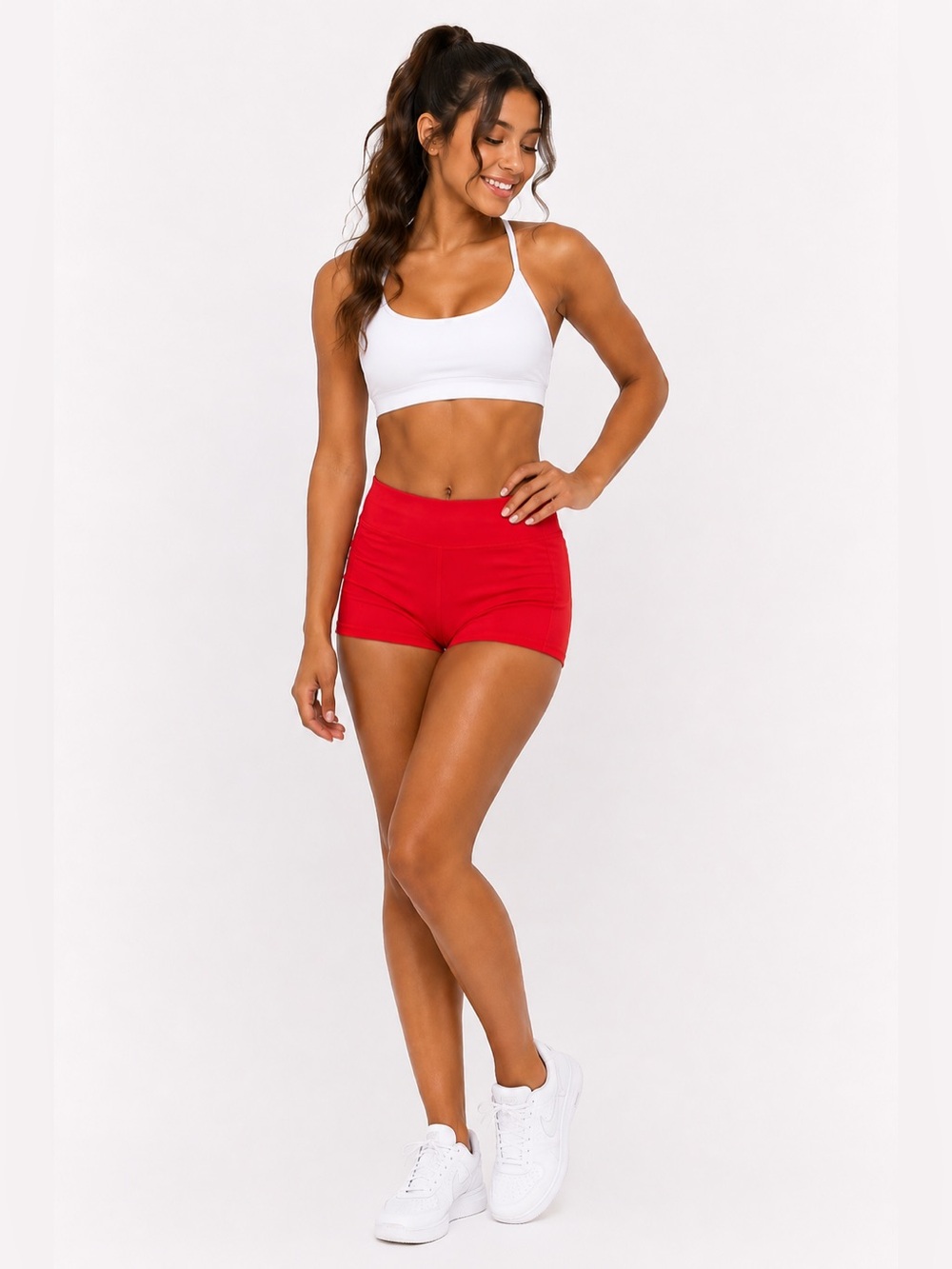 Adidas Girls Red High Rise Athletic Volleyball Shorts Size 14/15